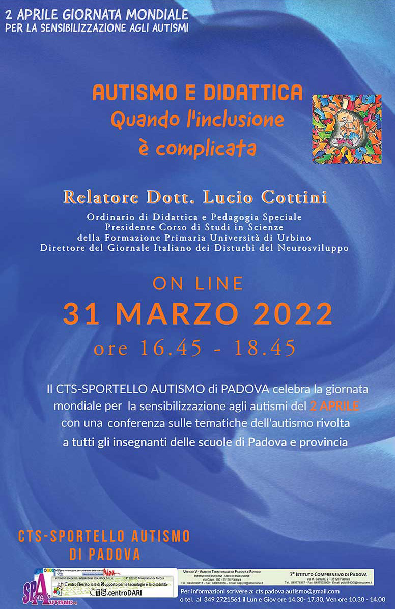 locandina AUTISMO E DIDATTICA: QUANDO L’INCLUSIONE È COMPLICATA